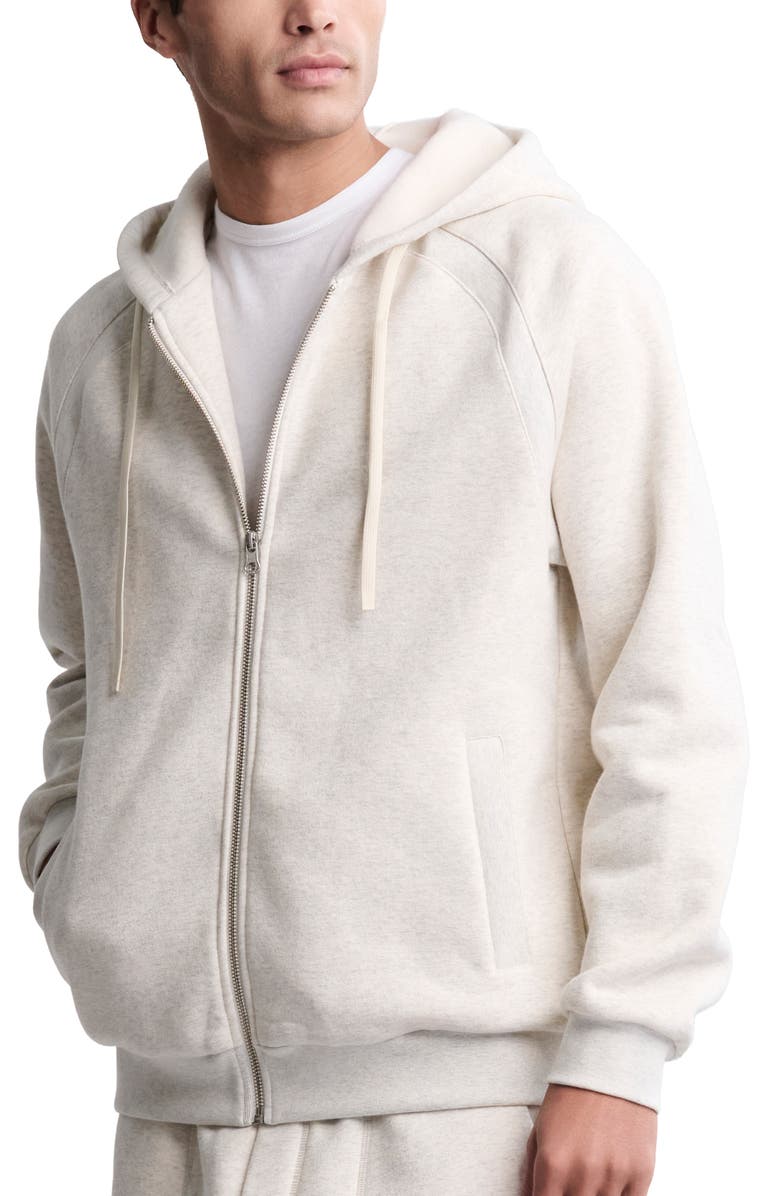 Barefoot Dreams<sup>®</sup> Fleece Zip Hoodie, Alternate, color, Heather Cream
