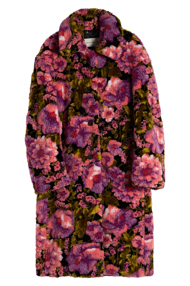 Rendas Floral Jacquard High Pile Fleece Coat (Women) | Nordstrom
