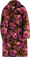 Dries Van Noten Rendas Floral Jacquard High Pile Fleece Coat
