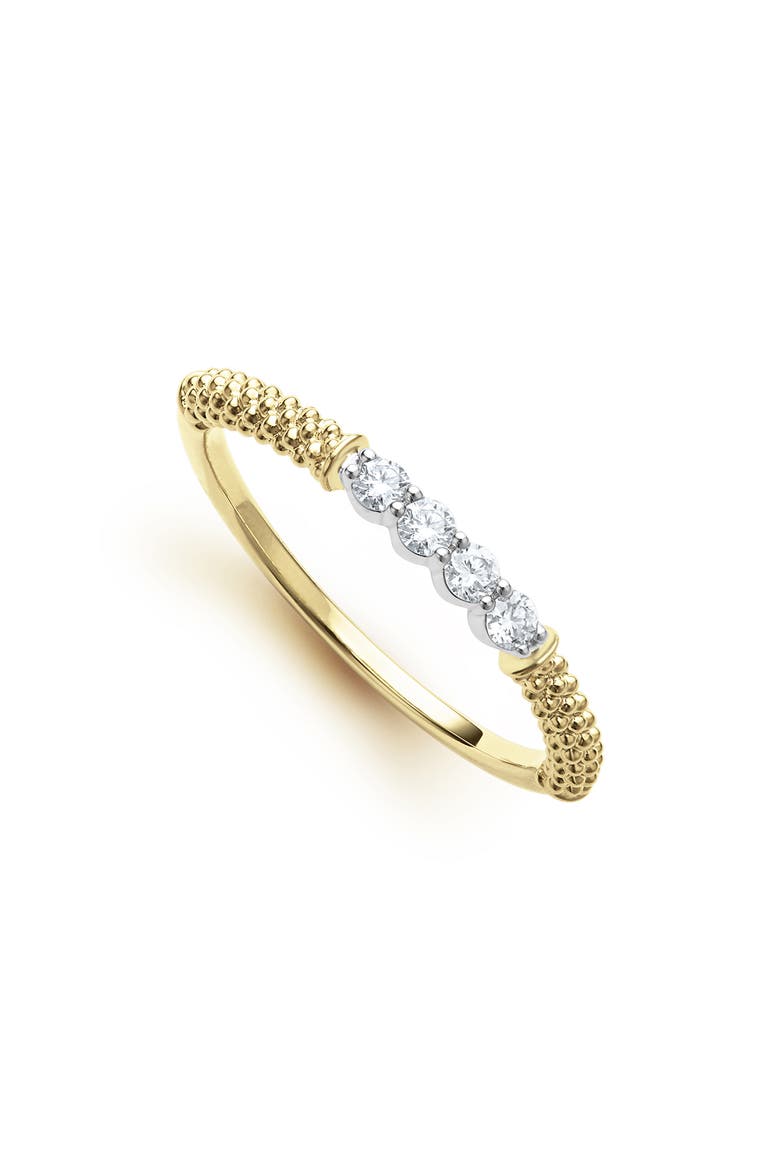 Superfine Signature Caviar Diamond Stacking Ring, Main, color, GOLD DIAMOND