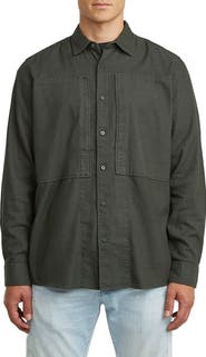 G-STAR Paneled Cotton Blend Button-Up Shirt