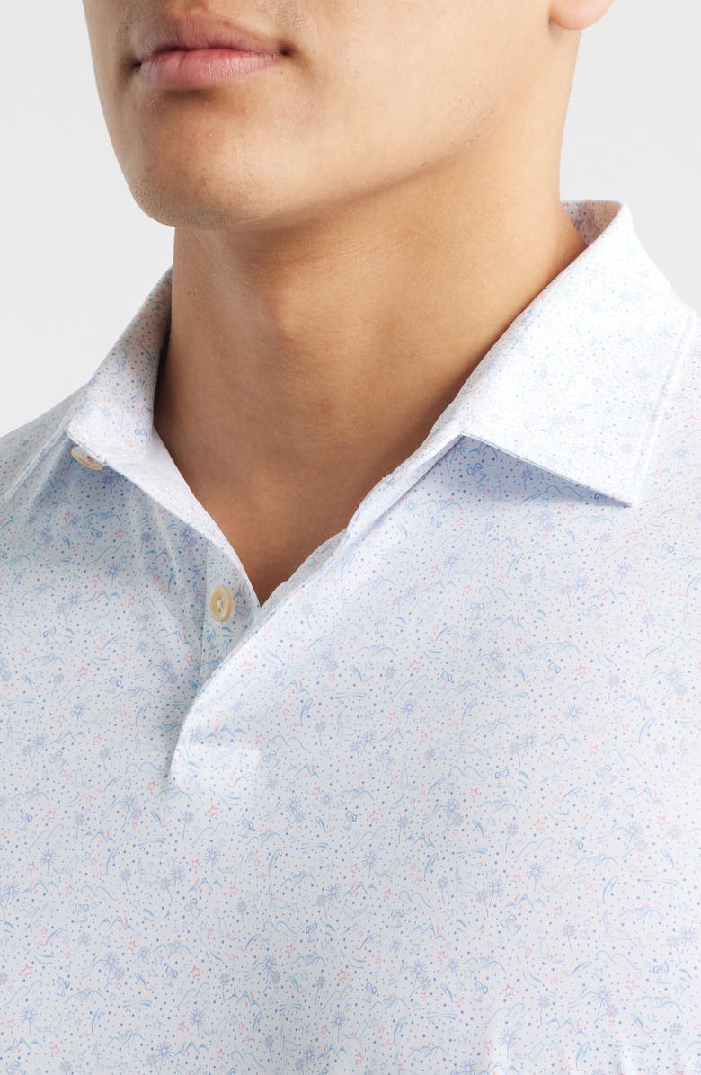 Peter Millar Featherweight Land of the Free Performance Polo, Alternate, color, White