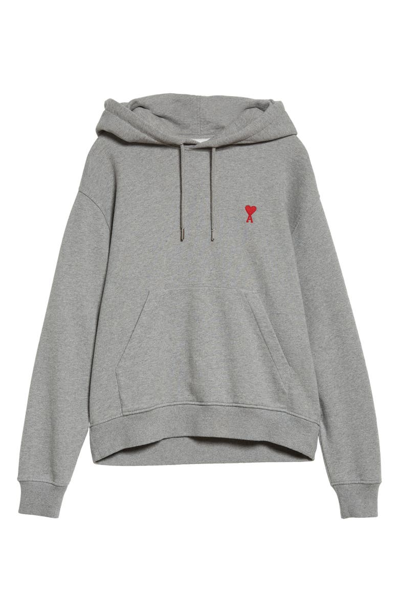 AMI PARIS AMI Alexandre Mattiussi Ami De Coeur Oversize Organic Cotton Hoodie, Alternate, color, Heather Grey/ 055