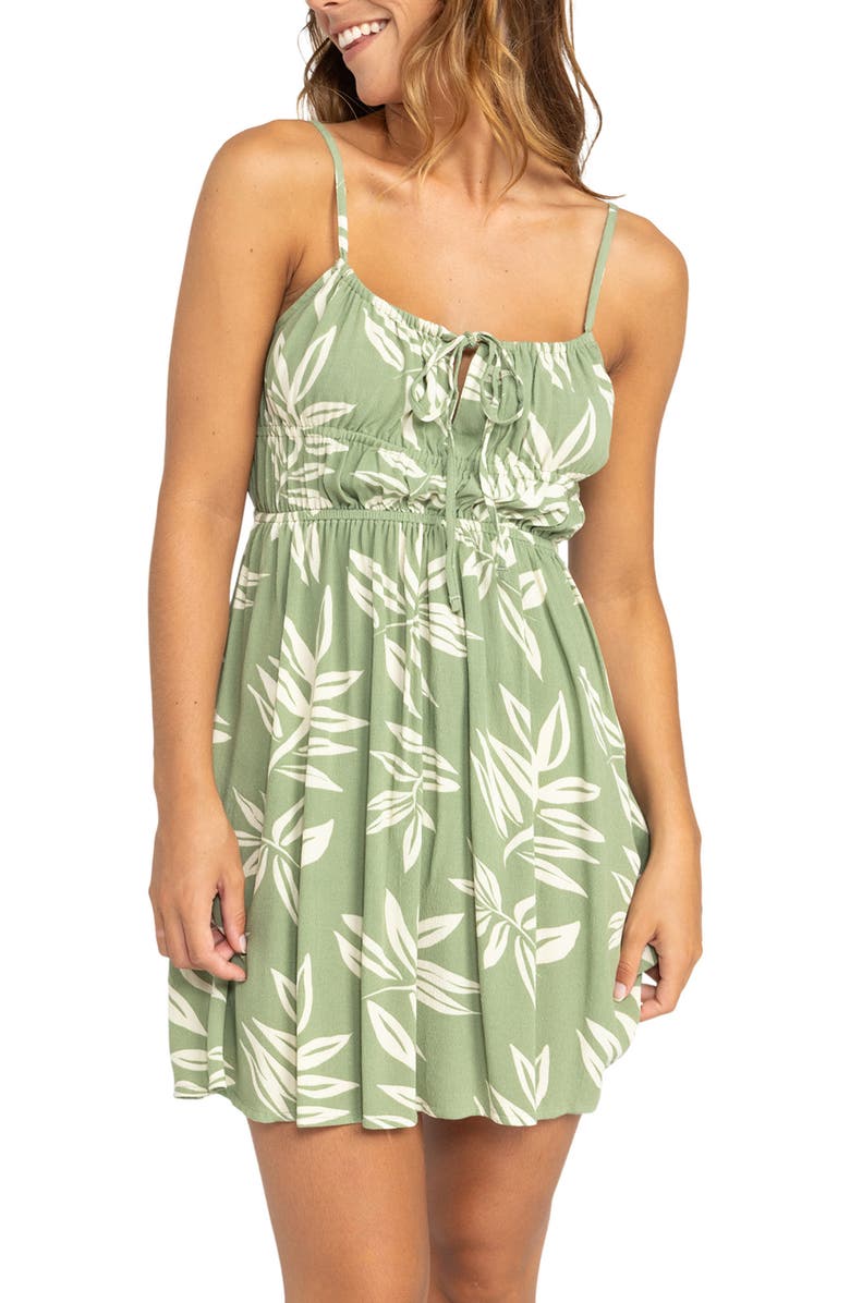 Roxy La Vida Minidress, Main, color, Green Leaf