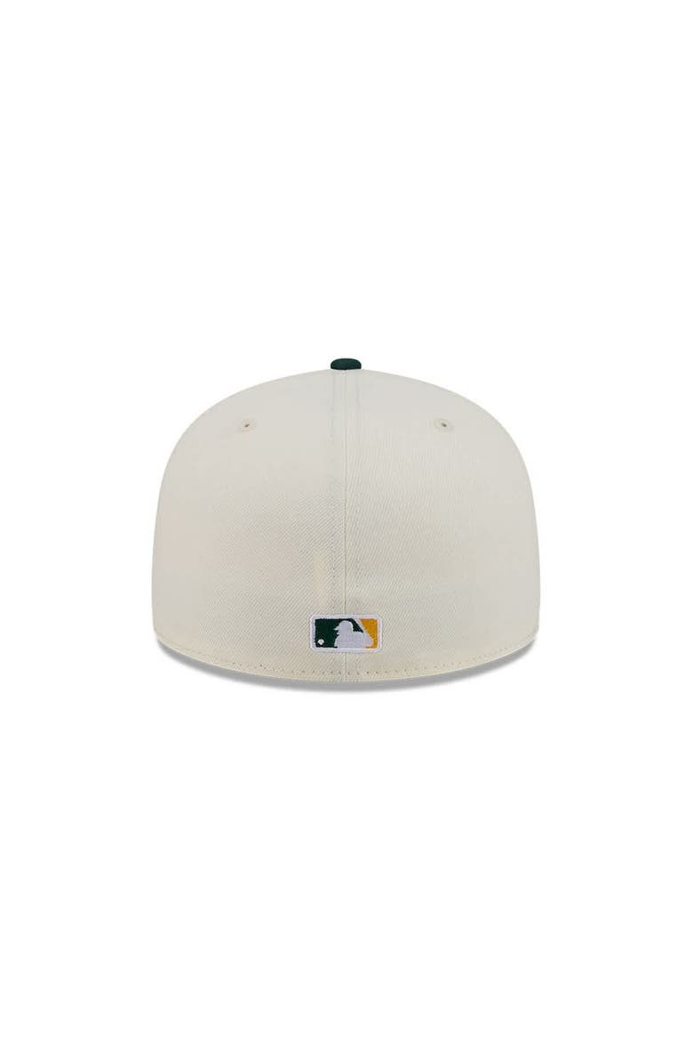 New Era Men's New Era Cream/Green Athletics Bullpen Cart 59FIFTY Fitted Hat, Alternate, color, Cream