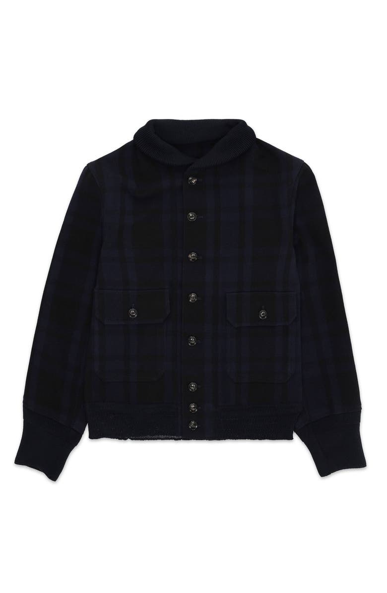 Fortela Nimiz Wool Blend Bomber Jacket, Main, color, Navy Blue