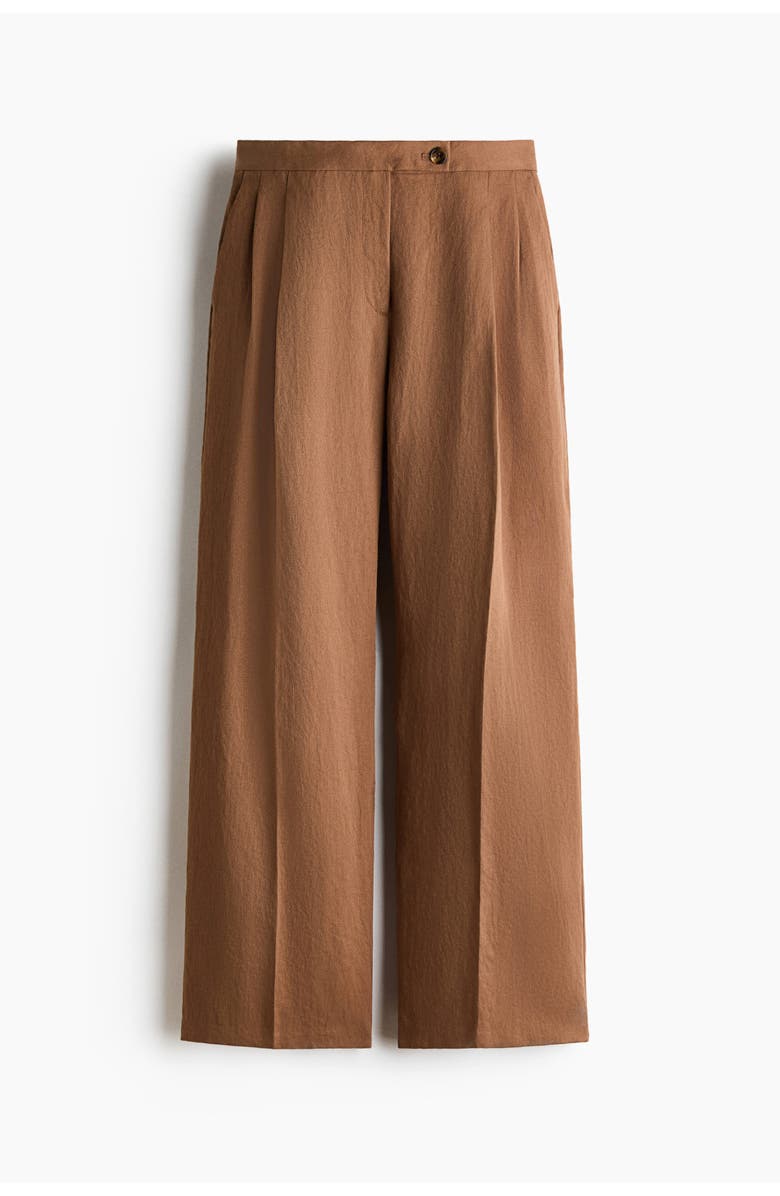 H&M Wide-leg dress pants, Alternate, color, Brown