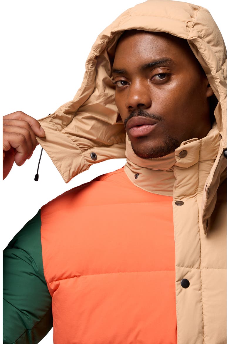 Wallowa Water Repellent Down Puffer Jacket with Removable Hood, Alternate, color, CANOE/ ZING/ RAIN FOREST