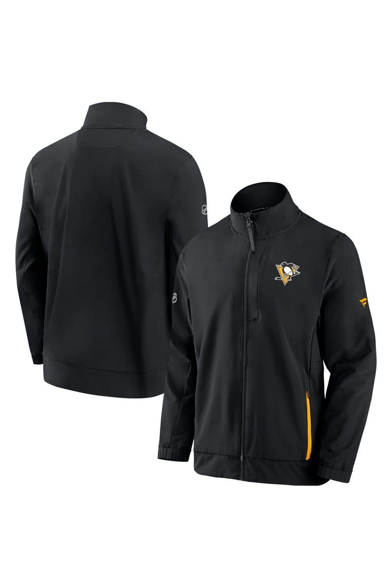 Men's Fanatics Branded Black Pittsburgh Penguins Authentic Pro Rink Coaches Full-Zip Jacket, Main, color, Black