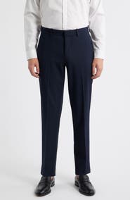 Open Edit Slim Fit Solid Flat Front Stretch Suit Pants