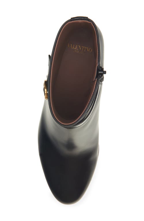 Valentino Leather Pattie Heeled Ankle Boots 75