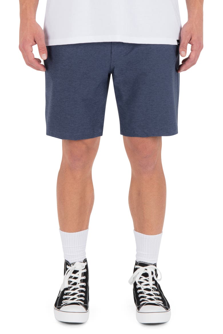 Phantom Heather Walk Shorts, Main, color, OBSIDIAN