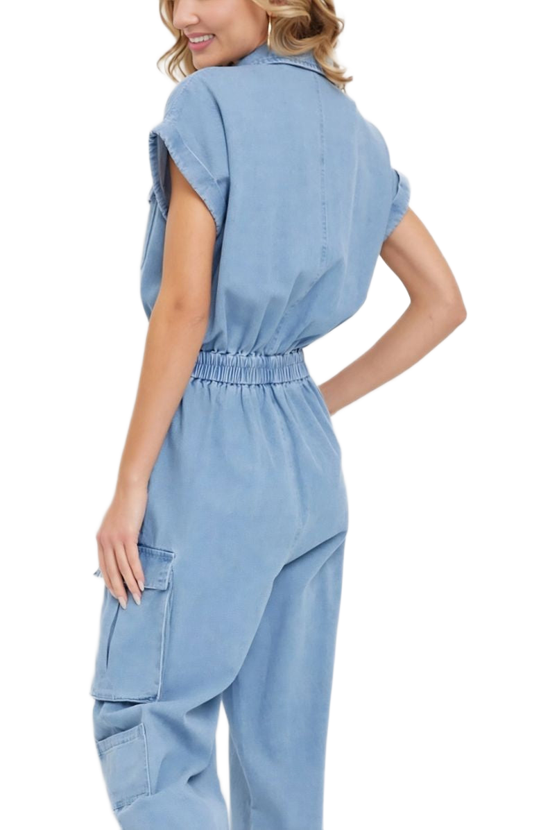 Knit and Lounge Utility Pocket Button-Down Jumpsuit, Alternate, color, 
