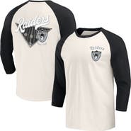 Darius Rucker Collection by Fanatics Men's Darius Rucker Collection by Fanatics Black/White Las Vegas Raiders Raglan 3/4 Sleeve T-Shirt