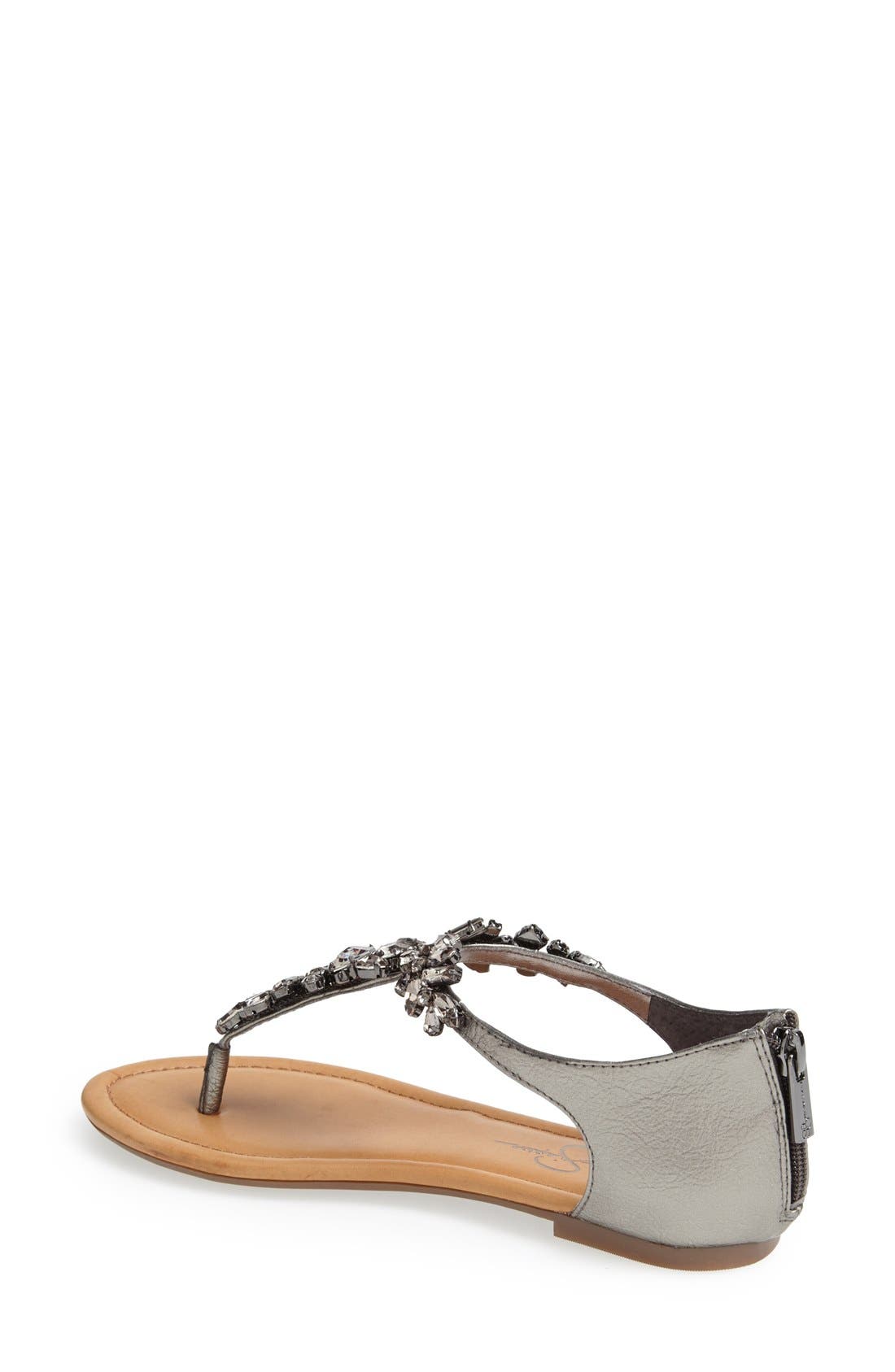 'Radient' Crystal Embellished Sandal, Alternate, color, GUNMETAL