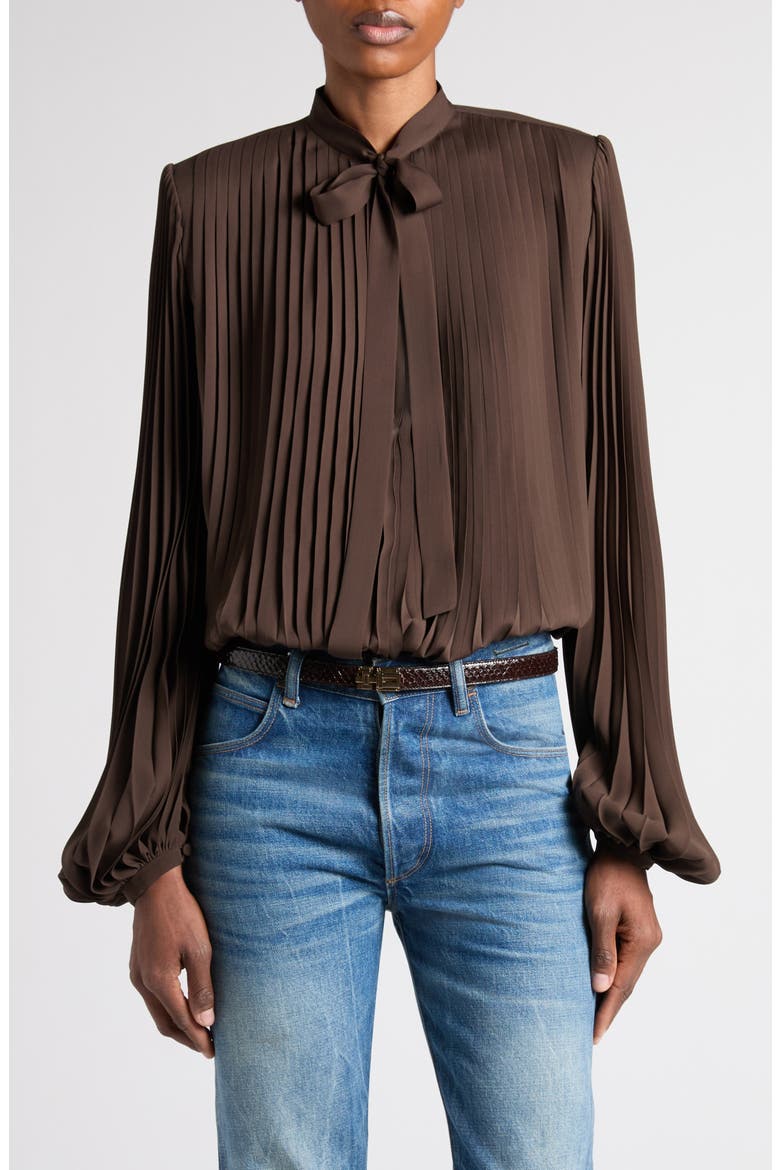 Lavallière Plissé Top, Main, color, MUSK