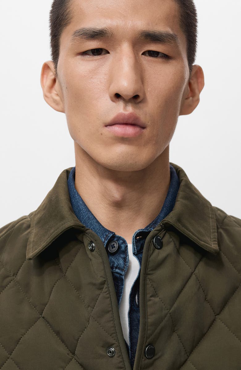 MANGO Water Repellent Quilted Jacket, Alternate, color, Olive Green