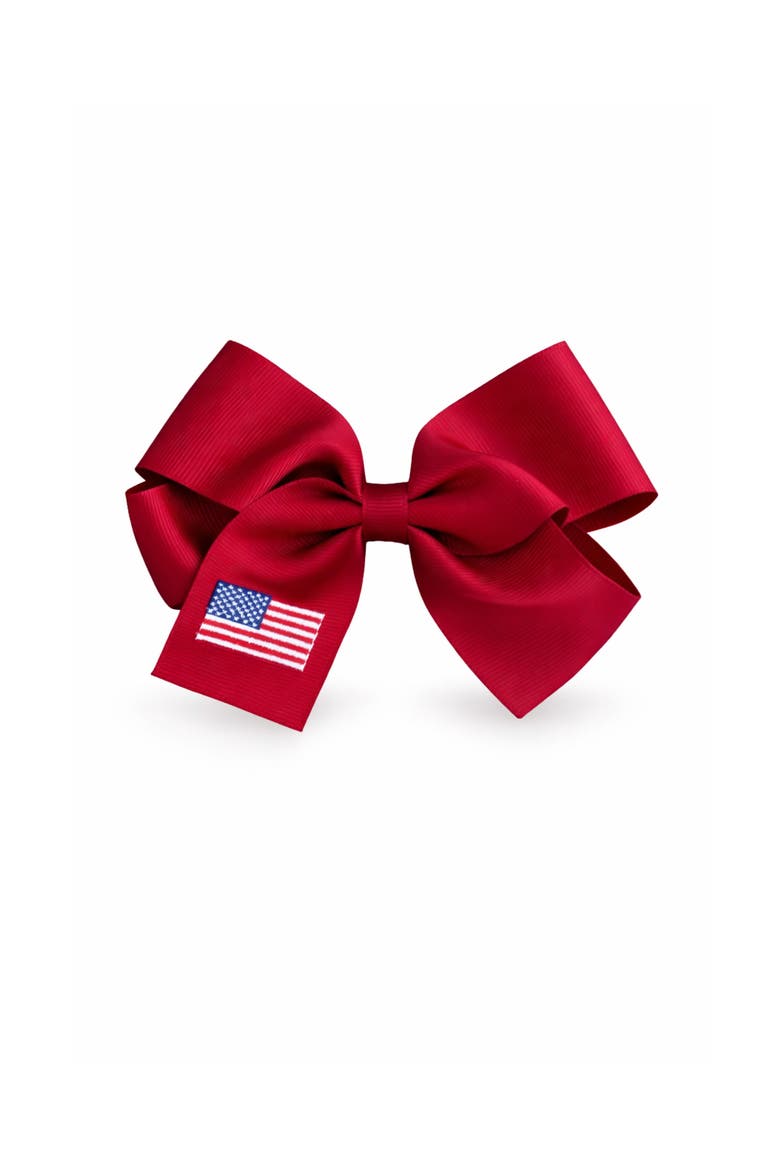 American Flag Hair Bow, Main, color, Red