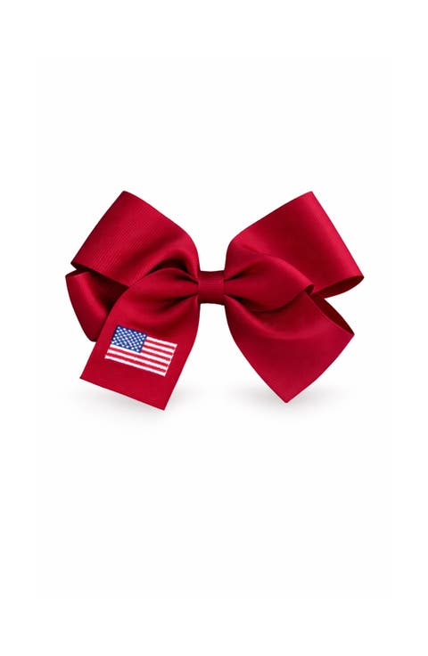 American Flag Hair Bow