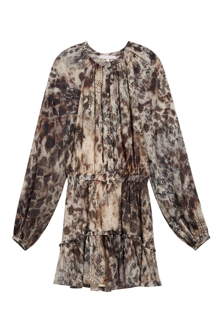 Vivi Silk Blend Minidress, Alternate, color, BONE PYTHON