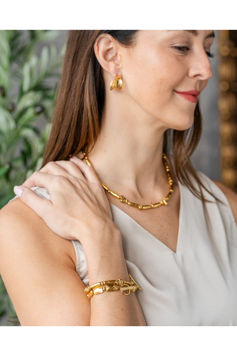 Organic Bead Necklace, Alternate, color, Gold