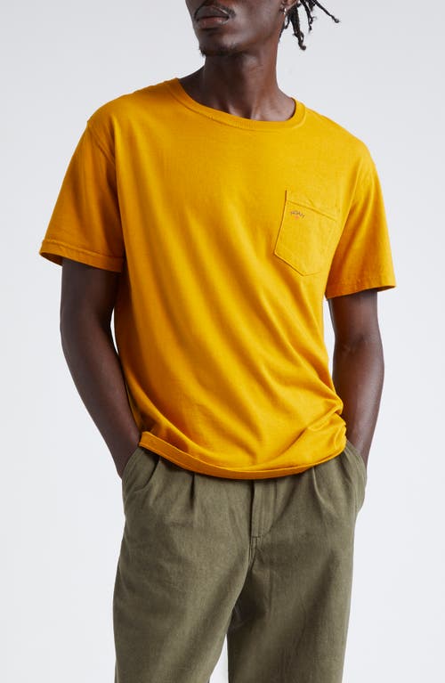 Noah Core Logo Cotton Pocket T-Shirt in Gold 