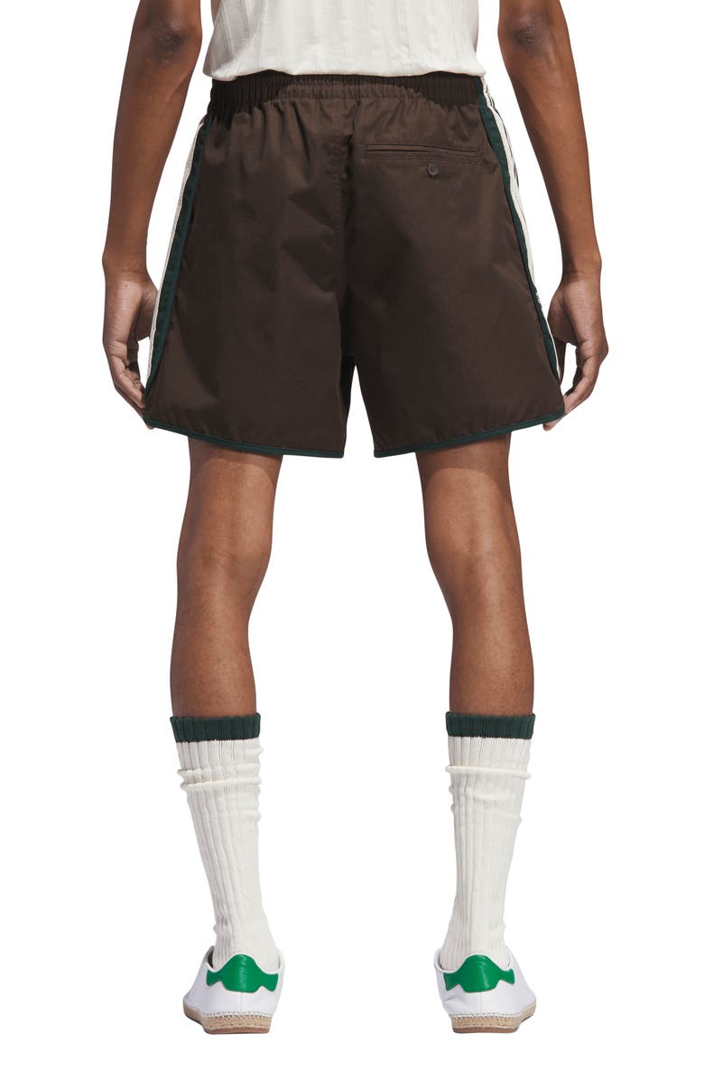 ADIDAS ORIGINALS X CLOT BY EDISON CHEN Colorblock Cotton & Nylon Athletic Shorts, Alternate, color, Green Night/ Dark Brown