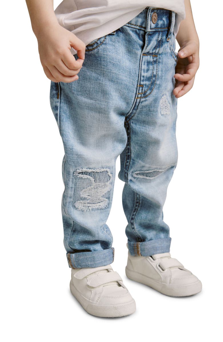 NEXT Kids' Ripped Nonstretch Denim Jeans, Alternate, color, 
