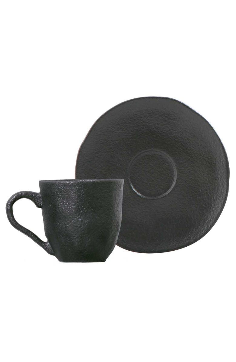 Porto Brasil Coffee Cup & Saucer - Set of 6, Main, color, Chromium