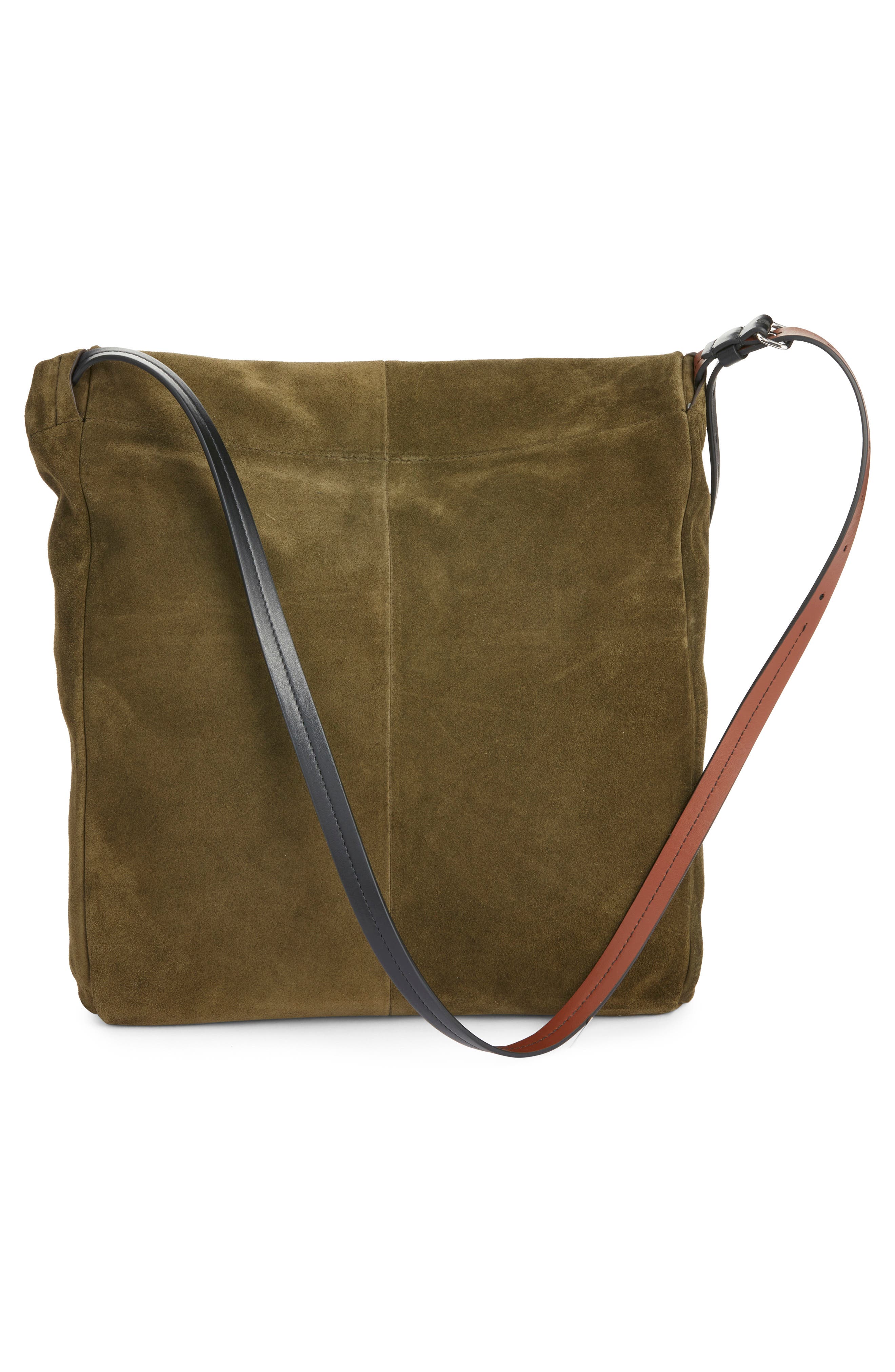 Maison Margiela Small Drawstring Suede Hobo Bag, Alternate, color, 