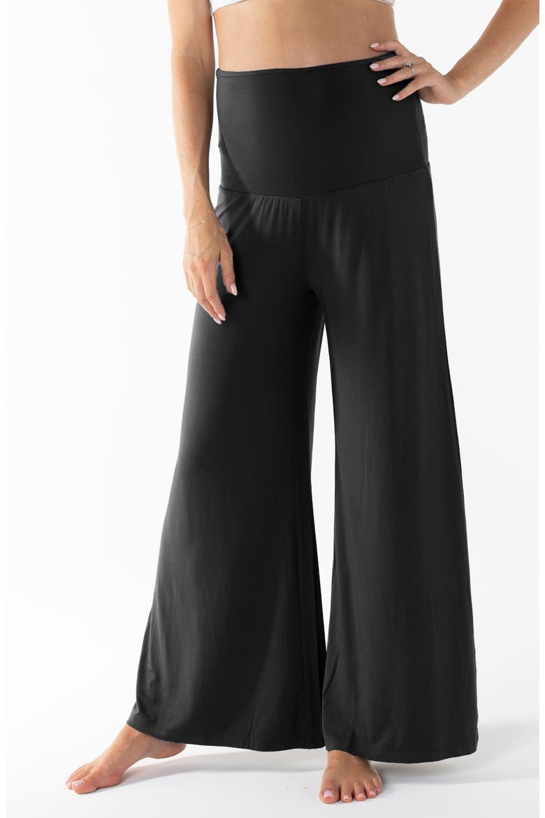 Maternity Lifestyle Wide Leg Pants, Main, color, BLACK