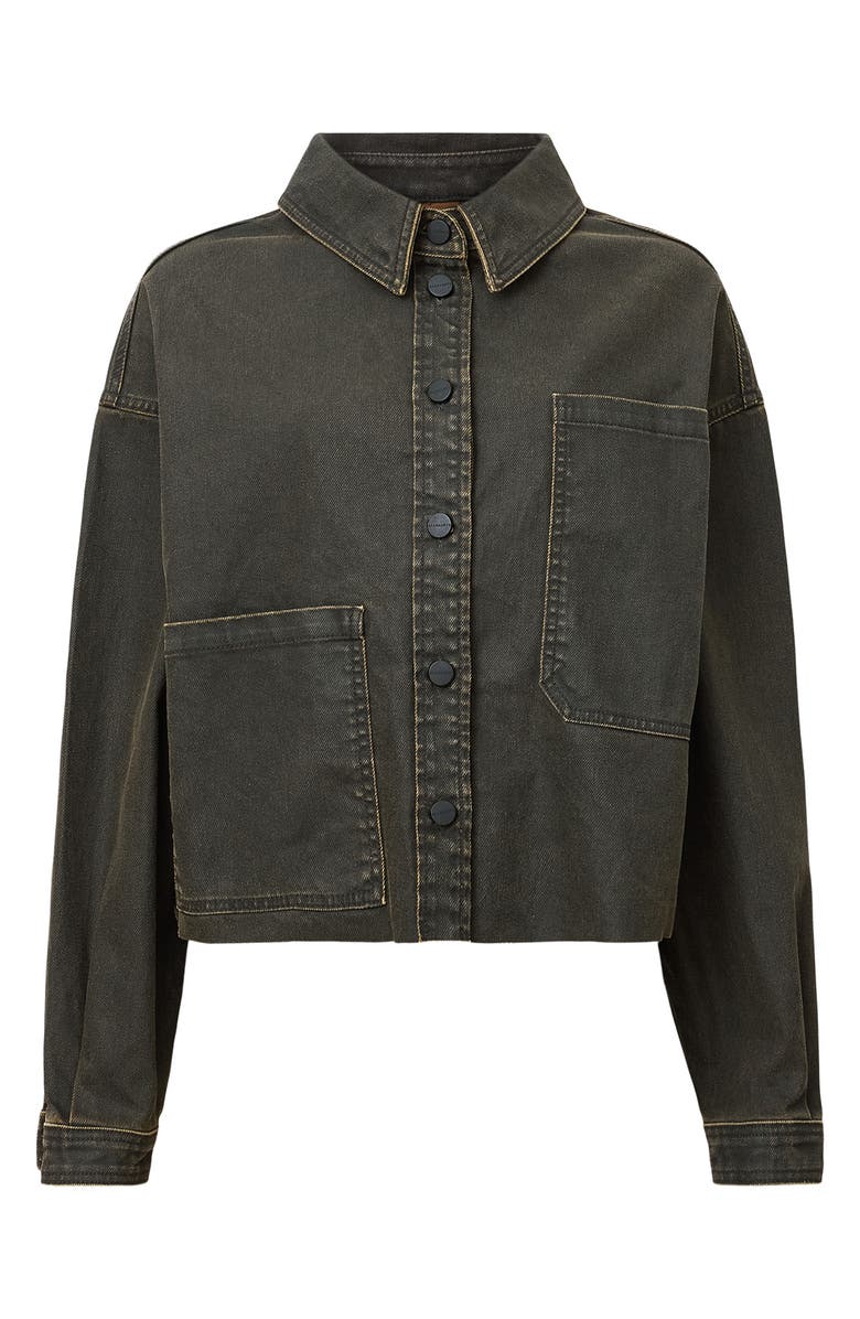 AllSaints Nicky Crop Denim Shacket, Alternate, color,