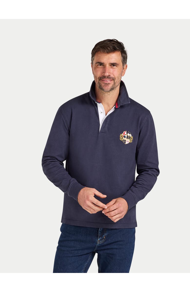 Raging Bull Classic Long Sleeve Rugby Shirt, Main, color, Navy