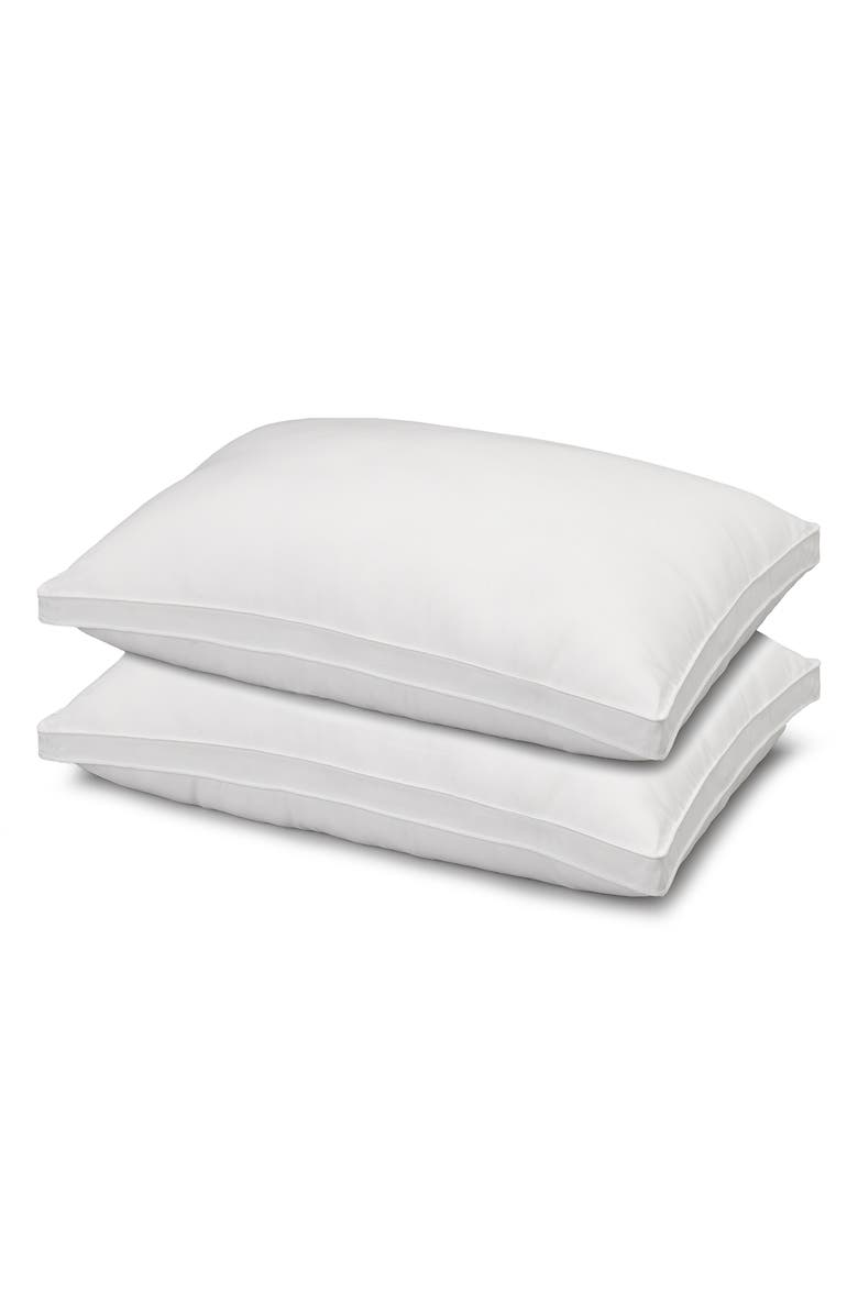 ELLA JAYNE HOME Gusseted Soft Plush Down Alternative Stomach Sleeper Pillow, Set of 2, Main, color, White