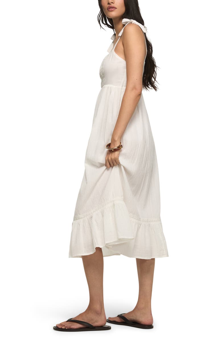 Lucky Brand Tie Strap Sleeveless Midi Dress, Alternate, color, Bright White