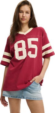 Cotton On Women's V Neck Oversized Graphic Tee