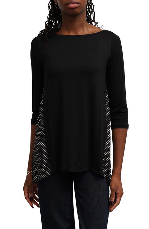 Mixed Media Bateau Neck Top