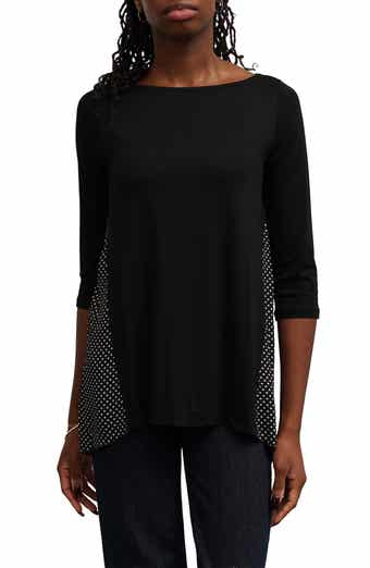 Mixed Media Bateau Neck Top