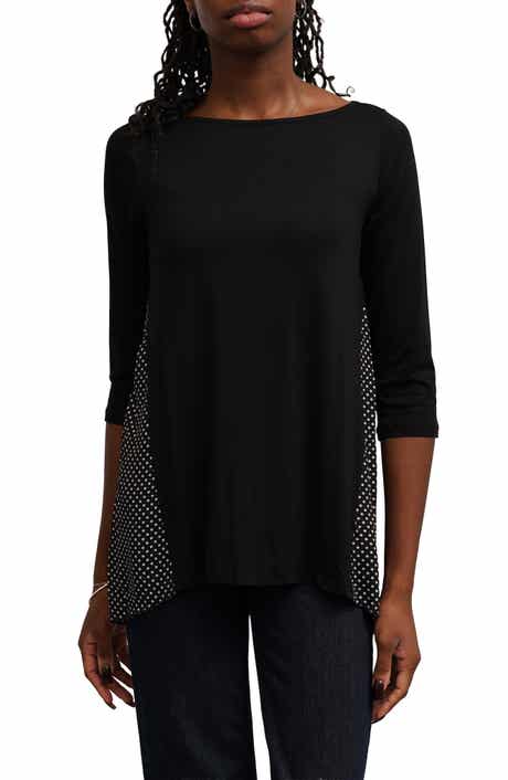 Mixed Media Bateau Neck Top