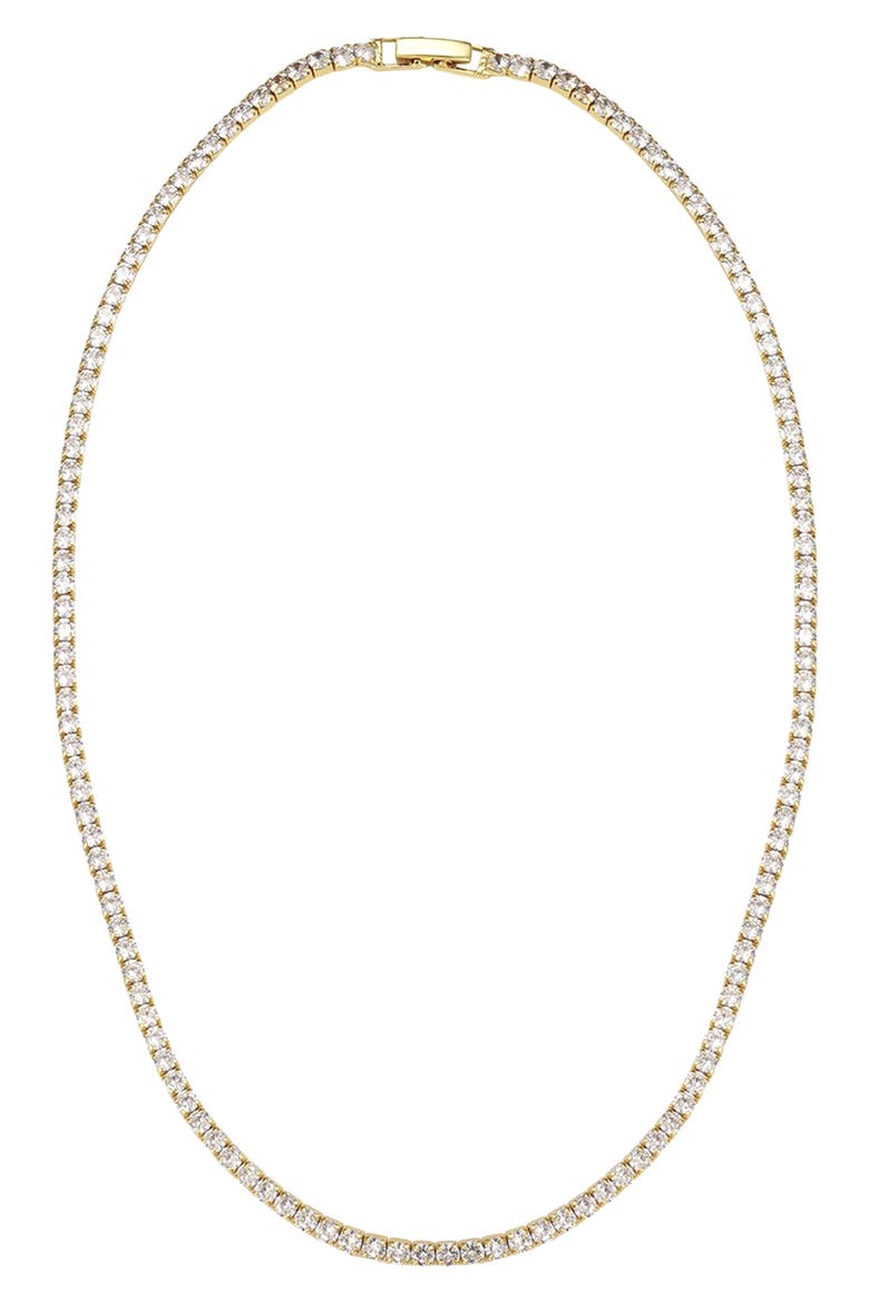 Crystal Tennis Necklace, Alternate, color, GOLD