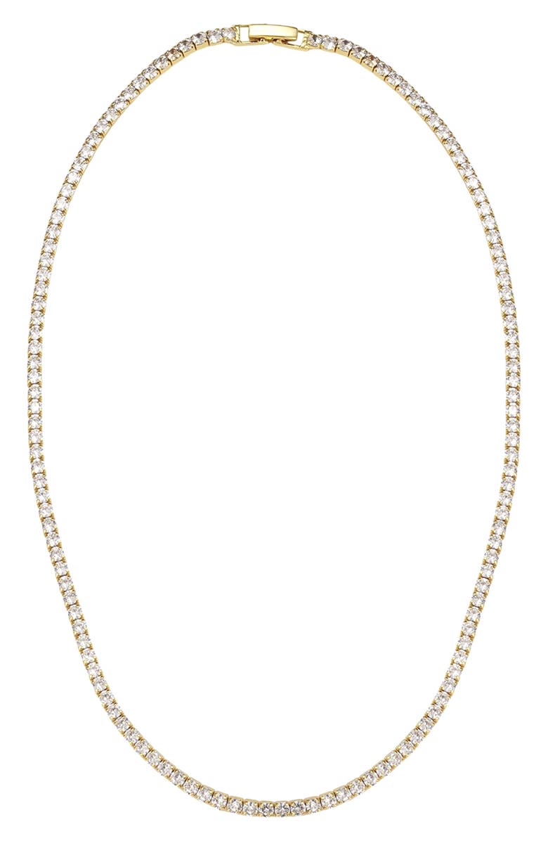 Adornia Crystal Tennis Necklace, Alternate, color, Gold