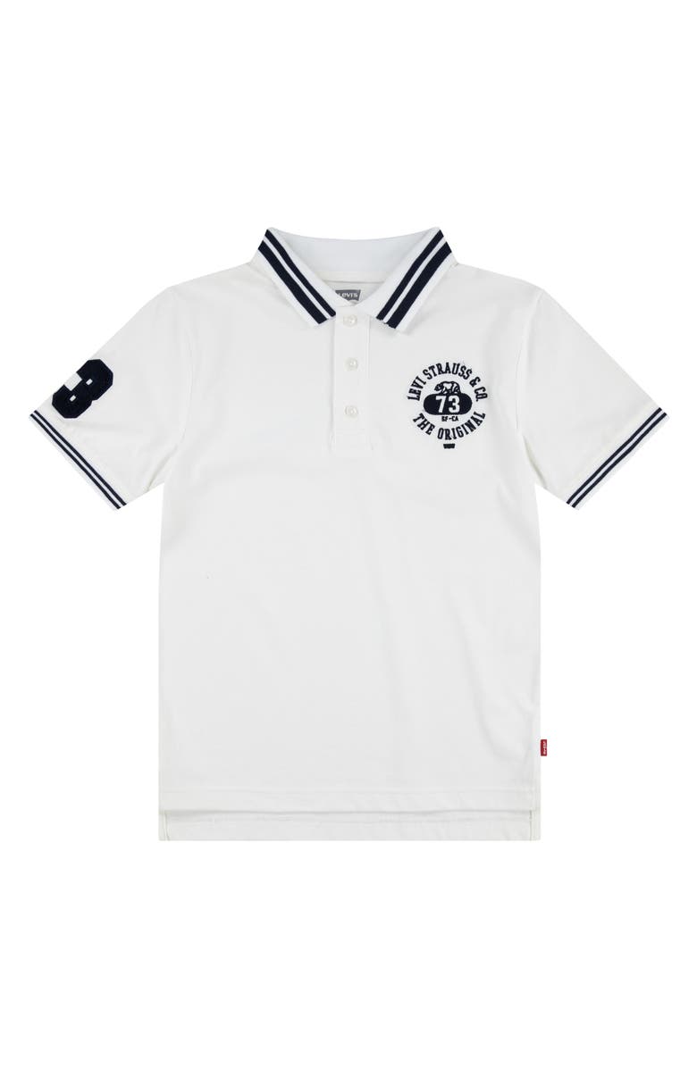 Levi's<sup>®</sup> Kids' Tipped Cotton Polo, Main, color, Bright White