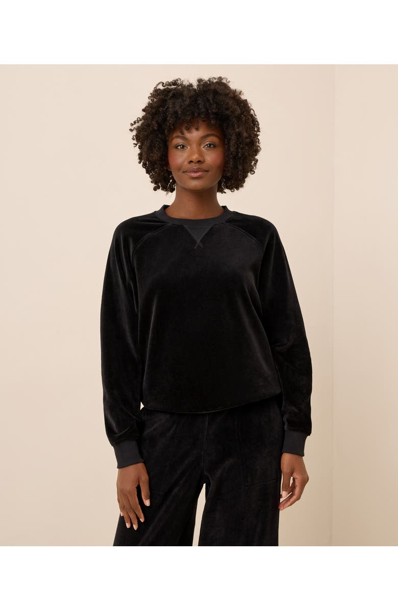 Pact Pure Velour Crew Sweatshirt, Main, color, Black