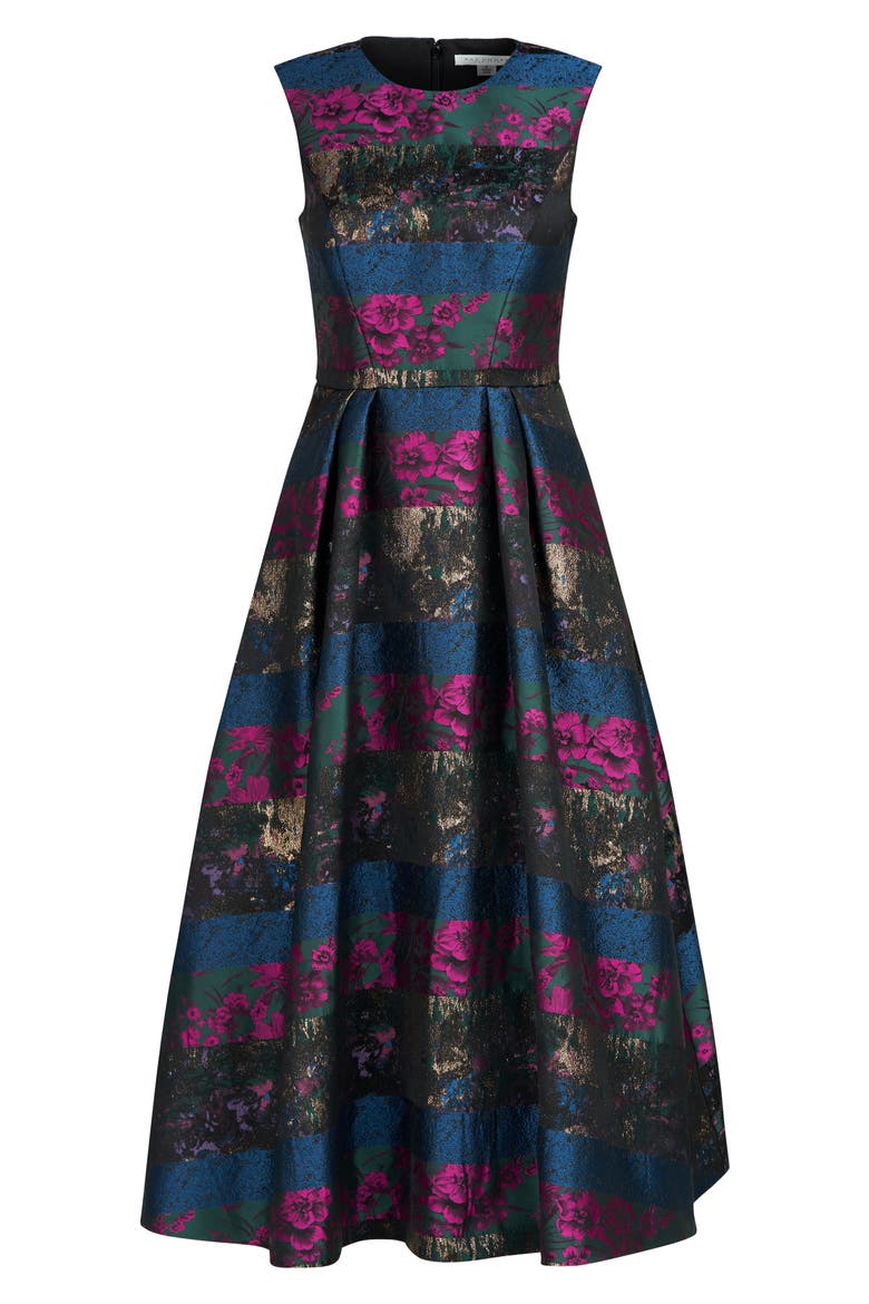 Faye Jacquard Fit & Flare Dress, Alternate, color, RHUBARB MULTI
