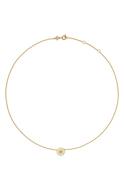 Tory Burch Kira Enamel Pendant Necklace In Gold
