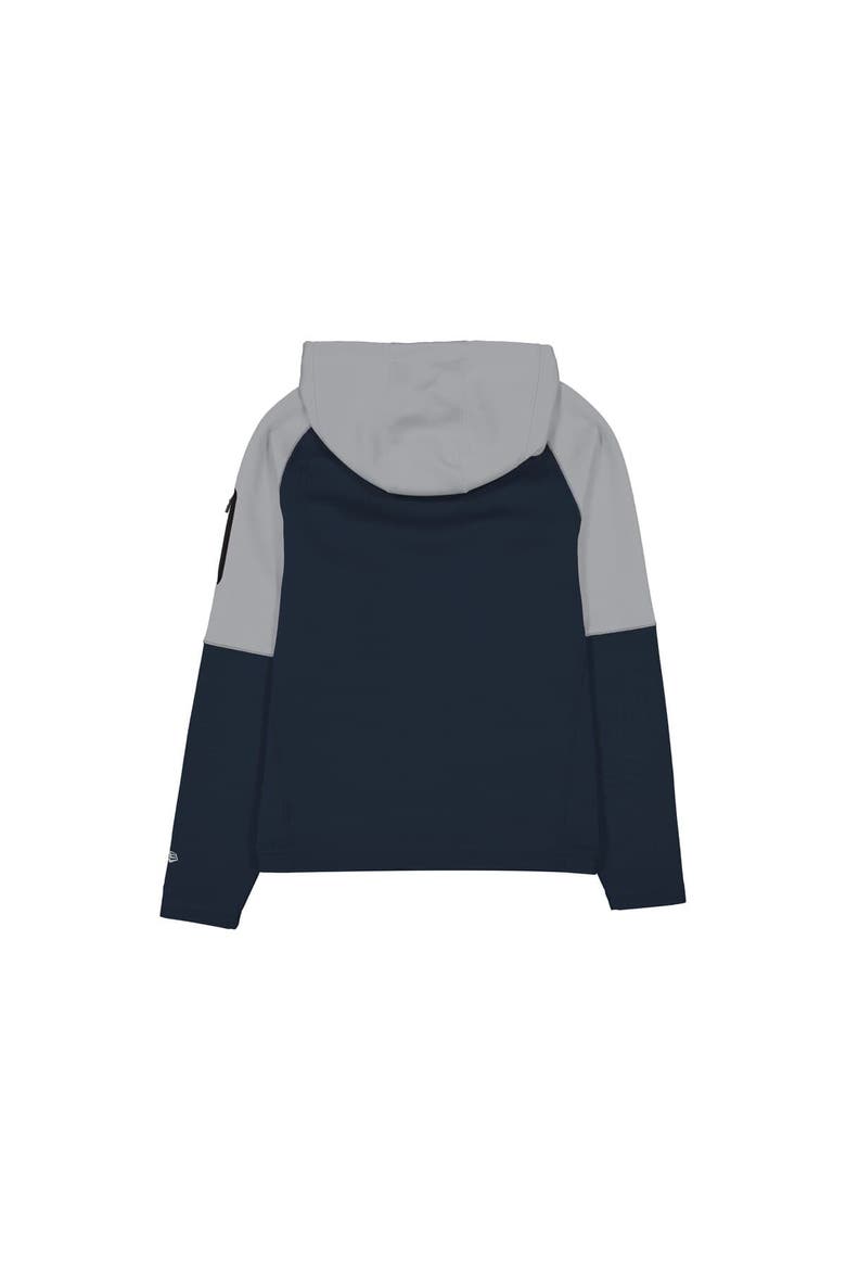 Men's New Era  Navy Dallas Cowboys Combine Authentic Color Block Raglan Pullover Hoodie, Alternate, color, Navy