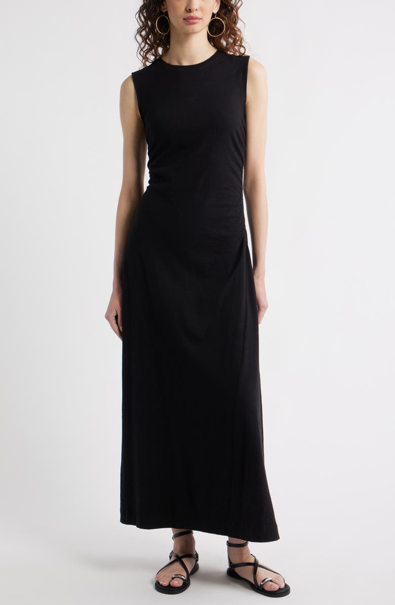 Treasure & Bond Side Ruched Cotton Maxi Dress, Main, color,