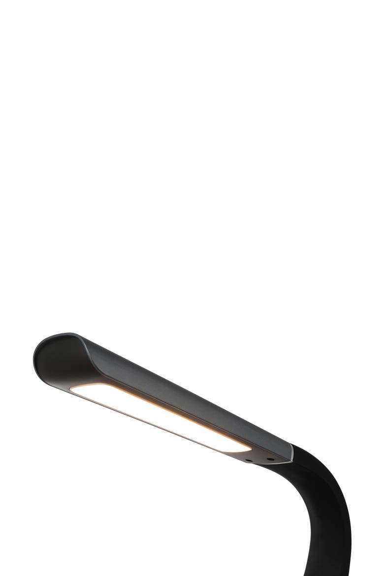 Milton 19" Aluminum Contemporary Minimalist Adjustable Head Dimmable USB Charging LED Task Lamp, Alternate, color, Black