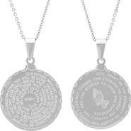 HMY JEWELRY Stainless Steel Double Sided Prayer Pendant Necklace