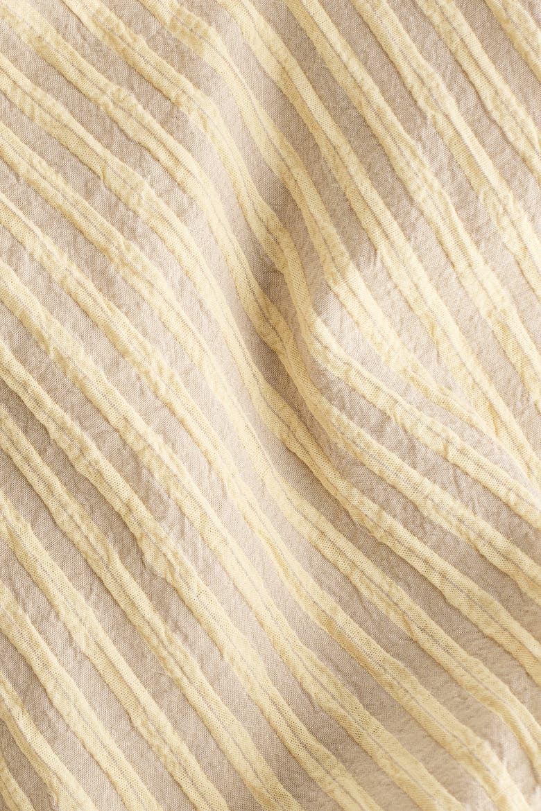 Tie-detail Trousers, Alternate, color, Light yellow/striped